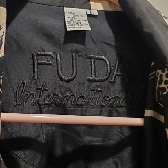 FUDA International Bomber Vintage  Jacket Women's Silk Floral Print- Sz Large - Picture 3 of 7